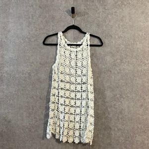 Forever 21 Granny Square Crochet Floral Tank Dress Swim Cover up